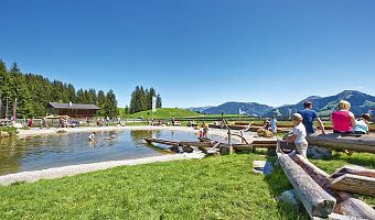 Bathing lake in Brixen im Thale